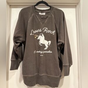 Oli Rose Brown Lovers Ranch Oversized Sweatshirt